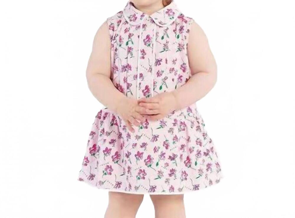 NEW MARNI girls allover flower print dress in pink